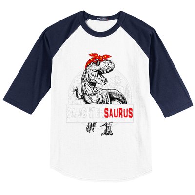 Daughtersaurus T Rex Dinosaur DaughterSaurus Family Matching Baseball Sleeve Shirt