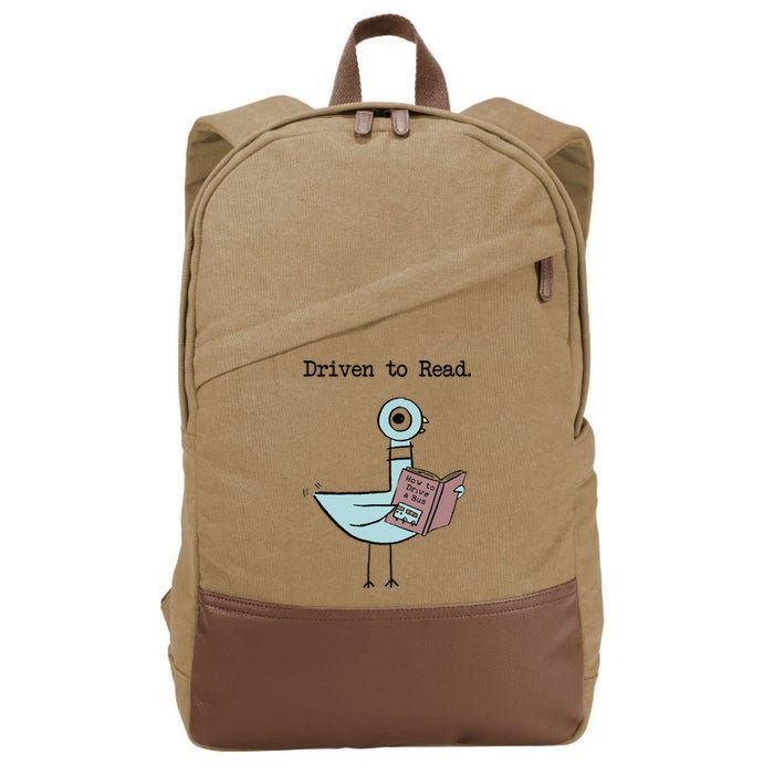 Driven To Read Pigeon Library Reading Books Reader Funny Cotton Canvas Backpack