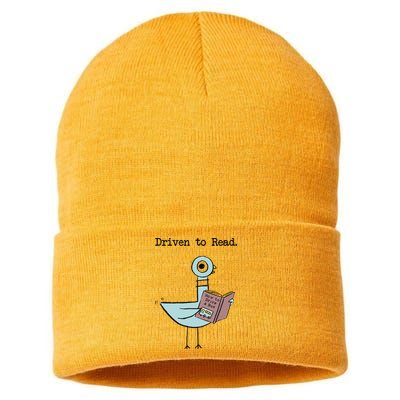 Driven To Read Pigeon Library Reading Books Reader Funny Sustainable Knit Beanie