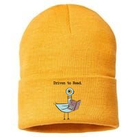 Driven To Read Pigeon Library Reading Books Reader Funny Sustainable Knit Beanie