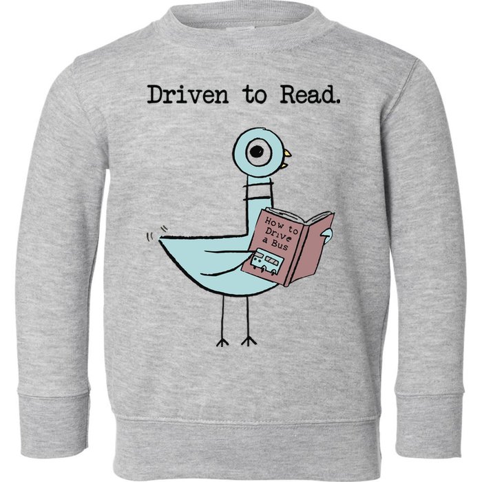 Driven To Read Pigeon Library Reading Books Reader Funny Toddler Sweatshirt