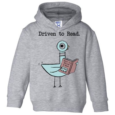 Driven To Read Pigeon Library Reading Books Reader Funny Toddler Hoodie