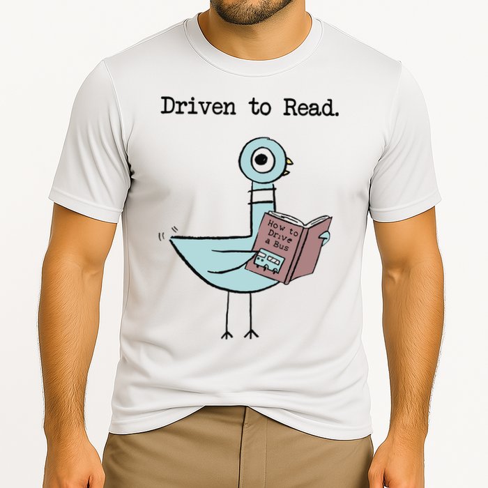 Driven To Read Pigeon Library Reading Books Reader Funny Performance Shirt
