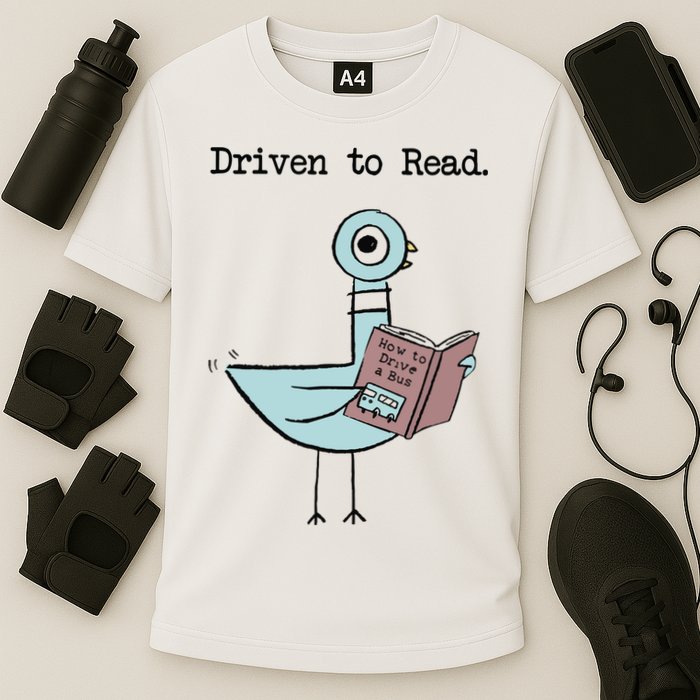 Driven To Read Pigeon Library Reading Books Reader Funny Performance Shirt
