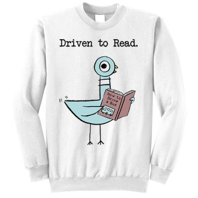 Driven To Read Pigeon Library Reading Books Reader Funny Sweatshirt