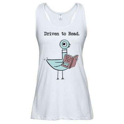 Driven To Read Pigeon Library Reading Books Reader Funny Ladies Essential Flowy Tank
