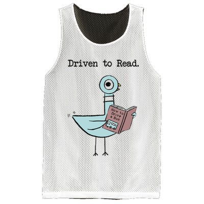 Driven To Read Pigeon Library Reading Books Reader Funny Mesh Reversible Basketball Jersey Tank
