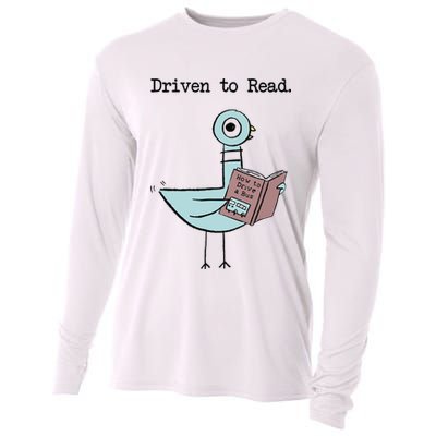 Driven To Read Pigeon Library Reading Books Reader Funny Cooling Performance Long Sleeve Crew