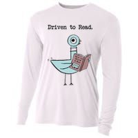 Driven To Read Pigeon Library Reading Books Reader Funny Cooling Performance Long Sleeve Crew
