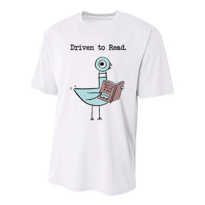 Driven To Read Pigeon Library Reading Books Reader Funny Youth Performance Sprint T-Shirt