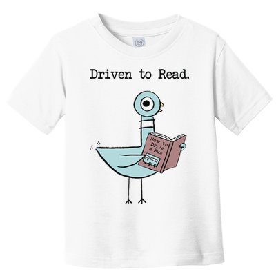 Driven To Read Pigeon Library Reading Books Reader Funny Toddler T-Shirt