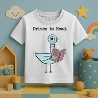 Driven To Read Pigeon Library Reading Books Reader Funny Toddler T-Shirt