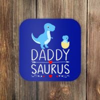 Daddysaurus T Rex Daddy Saurus Newborn Saurus Reveal Gift Coaster