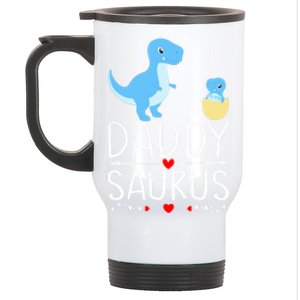 Daddysaurus T Rex Daddy Saurus Newborn Saurus Reveal Gift Stainless Steel Travel Mug