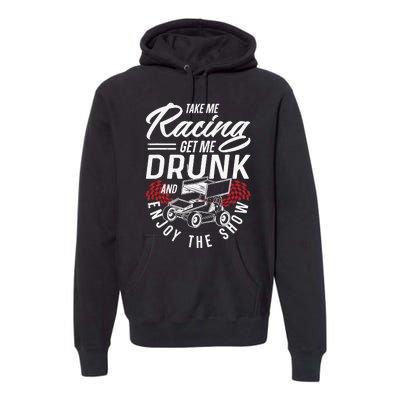 Dirt Track Racing Race Sprint Car Girlfriend Girl Grandma Premium Hoodie