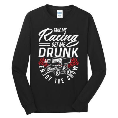 Dirt Track Racing Race Sprint Car Girlfriend Girl Grandma Tall Long Sleeve T-Shirt