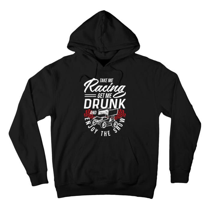 Dirt Track Racing Race Sprint Car Girlfriend Girl Grandma Tall Hoodie