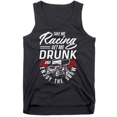 Dirt Track Racing Race Sprint Car Girlfriend Girl Grandma Tank Top