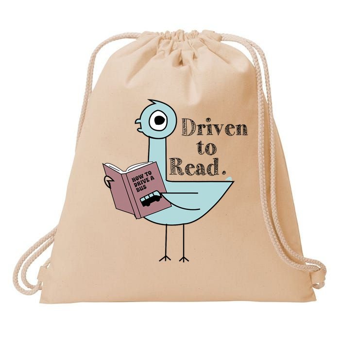 Driven To Read Pigeon Library Reading Books Drawstring Bag