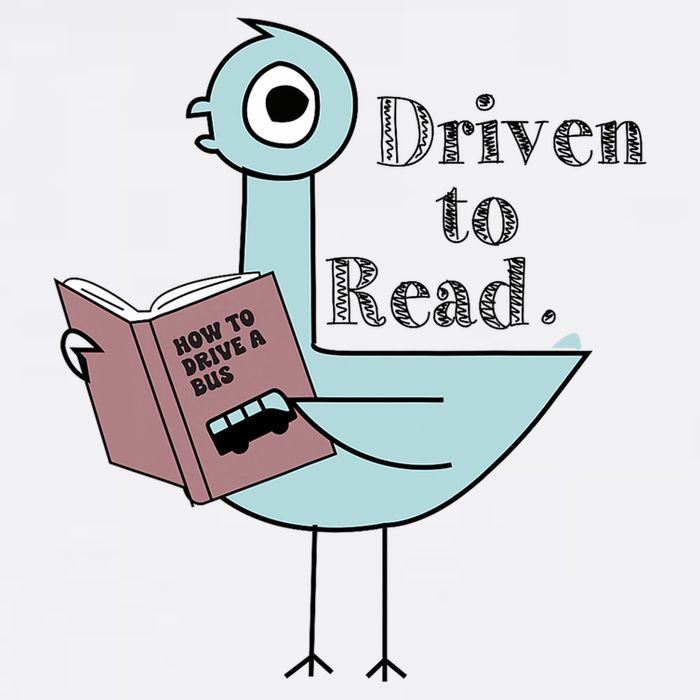 Driven To Read Pigeon Library Reading Books Button