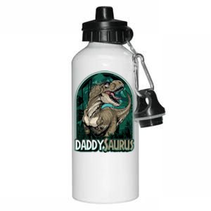 Daddysaurus T Rex Funny Dad Matching Dinosaur Birthday Party Gift Aluminum Water Bottle