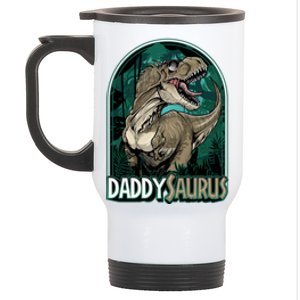 Daddysaurus T Rex Funny Dad Matching Dinosaur Birthday Party Gift Stainless Steel Travel Mug