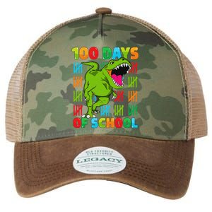 Dinosaur T Rex Happy 100th Day Of School Dino 100 Days Legacy Tie Dye Trucker Hat