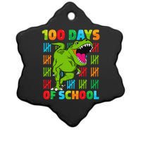 Dinosaur T Rex Happy 100th Day Of School Dino 100 Days Ceramic Star Ornament