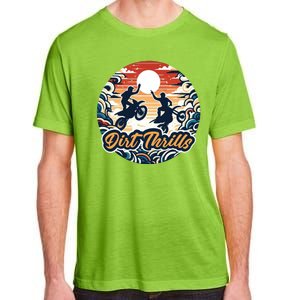 Dirt Thrills Retro Sunset Motocross Adult ChromaSoft Performance T-Shirt