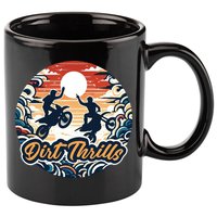 Dirt Thrills Retro Sunset Motocross 11oz C Handle Ceramic Mug