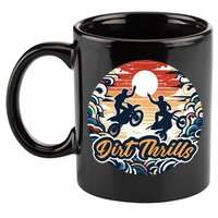 Dirt Thrills Retro Sunset Motocross 11oz C Handle Ceramic Mug