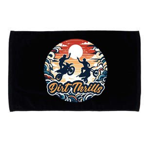 Dirt Thrills Retro Sunset Motocross Microfiber Hand Towel