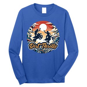 Dirt Thrills Retro Sunset Motocross Long Sleeve Shirt