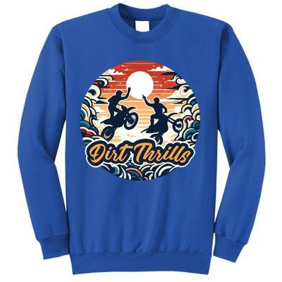 Dirt Thrills Retro Sunset Motocross Sweatshirt