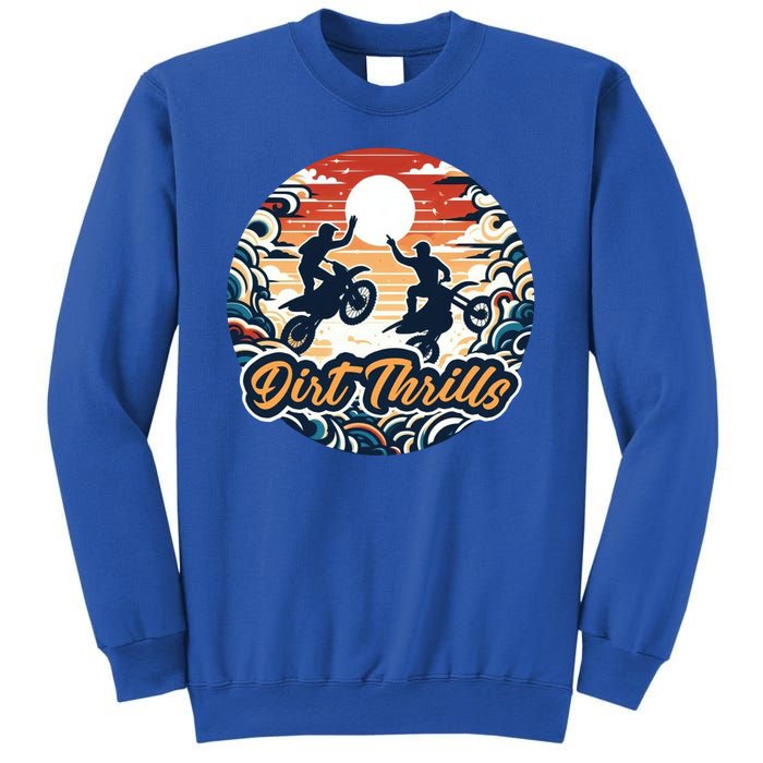 Dirt Thrills Retro Sunset Motocross Sweatshirt