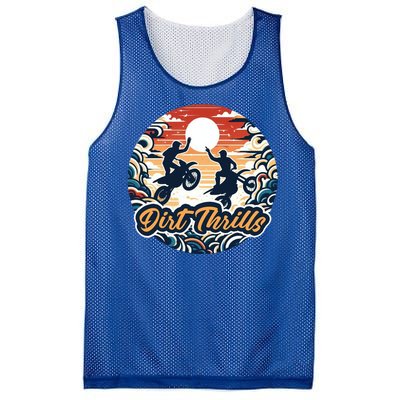 Dirt Thrills Retro Sunset Motocross Mesh Reversible Basketball Jersey Tank