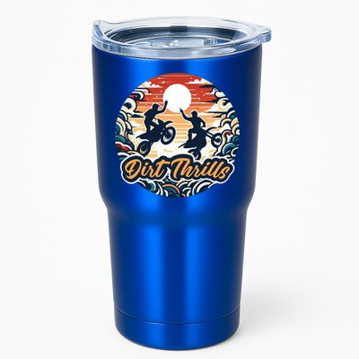 Dirt Thrills Retro Sunset Motocross Tumbler