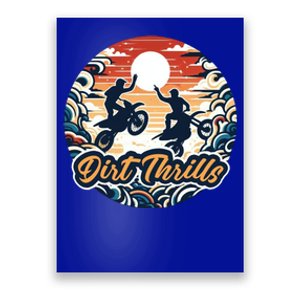 Dirt Thrills Retro Sunset Motocross Poster