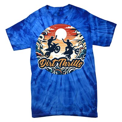 Dirt Thrills Retro Sunset Motocross Tie-Dye T-Shirt