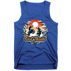 Dirt Thrills Retro Sunset Motocross Tank Top