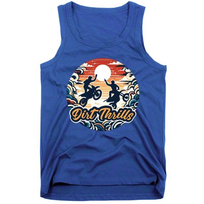 Dirt Thrills Retro Sunset Motocross Tank Top