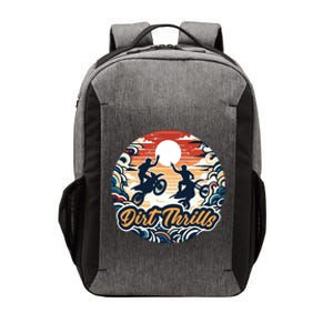 Dirt Thrills Retro Sunset Motocross Vector Backpack