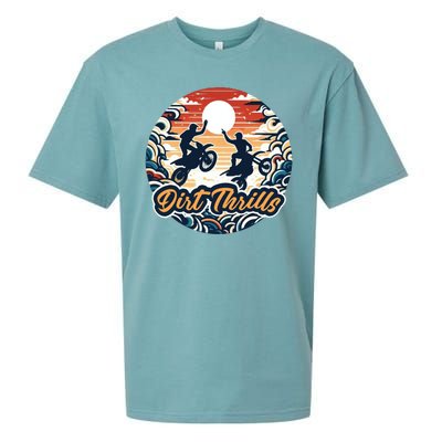 Dirt Thrills Retro Sunset Motocross Sueded Cloud Jersey T-Shirt