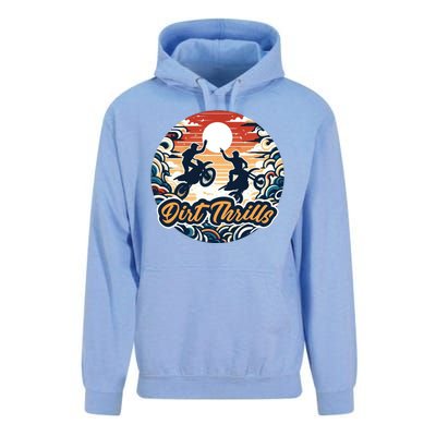 Dirt Thrills Retro Sunset Motocross Unisex Surf Hoodie