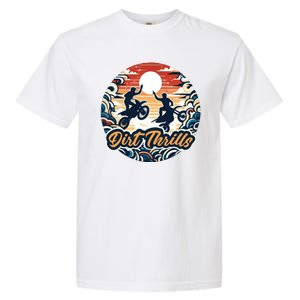 Dirt Thrills Retro Sunset Motocross Garment-Dyed Heavyweight T-Shirt