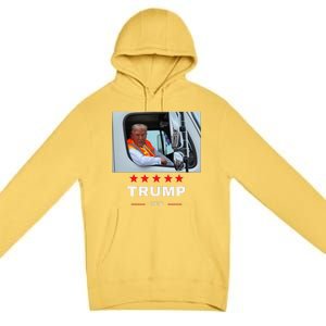 Donald Trump Rides In Garbage Truck Gift Premium Pullover Hoodie