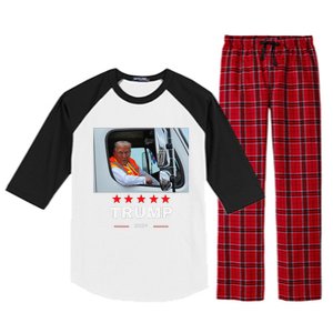 Donald Trump Rides In Garbage Truck Gift Raglan Sleeve Pajama Set