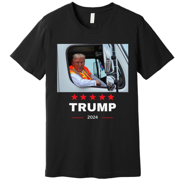 Donald Trump Rides In Garbage Truck Gift Premium T-Shirt