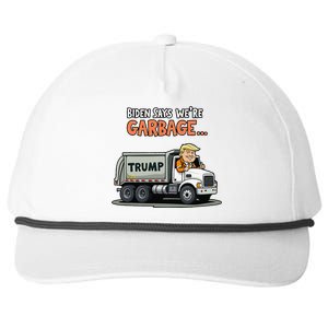 Donald Trump Rides In Garbage Truck Gift Snapback Five-Panel Rope Hat