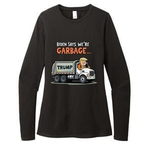 Donald Trump Rides In Garbage Truck Gift Womens CVC Long Sleeve Shirt